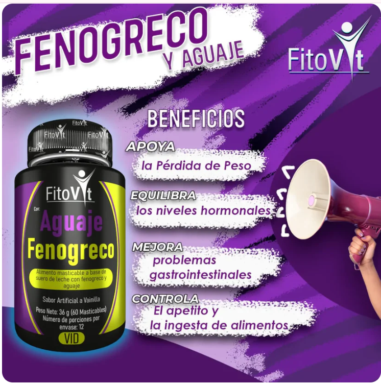 Aguaje y Fenogreco X 60 UND